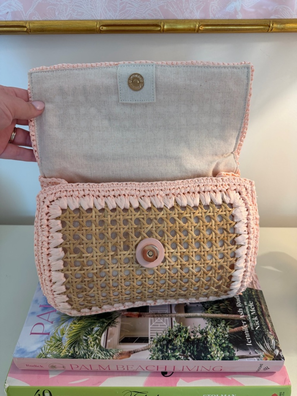 BTB Elodie Rattan handbag with bamboo handle - Picture 7 of 10